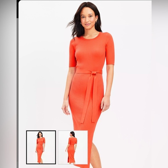 LOFT Ribbed Elbow Sleeve Maxi Dress Soft & Flattering Fit! Small petite - Picture 3 of 15